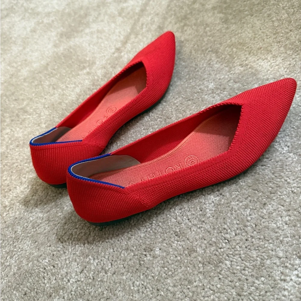 Rothy's Women's The Point Red Flats - Picture 10 of 13